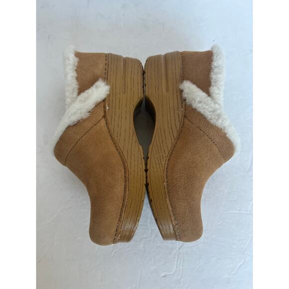 NWT Dansko Professional Tan Suede Cream Shearling Clog Comfort Slip On Shoes 7 - Picture 5 of 12